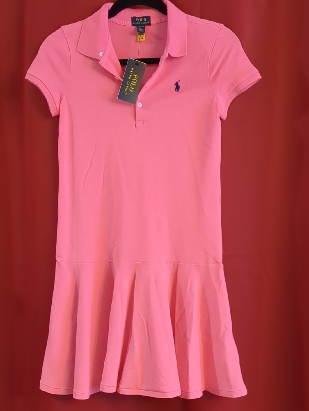 Polo by Ralph Lauren Bright Pink Girls' Polo Dress with Embroidered Pony